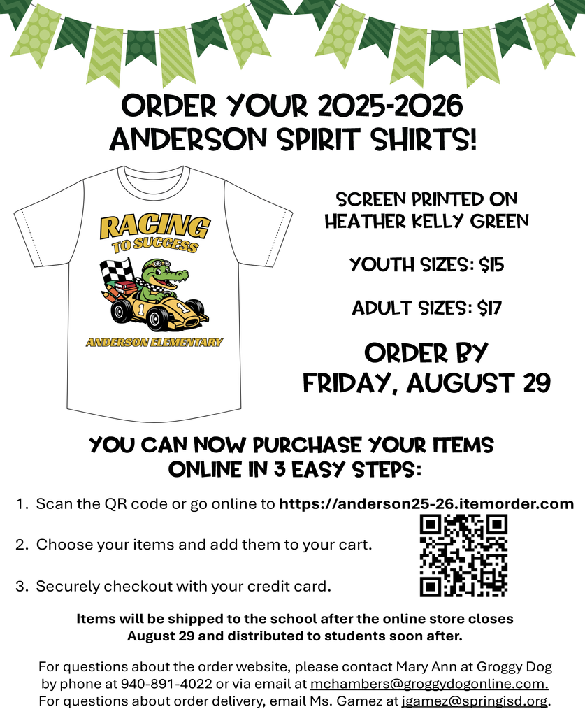 Anderson Spirit Shirt Flyer