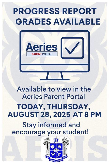 Progress Report Grades Available at 8PM