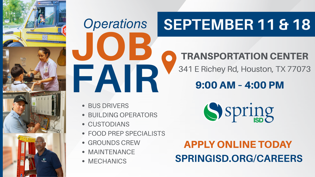 Operations Job Fair - September 11 & 18 at the Transportation Center, 341 E. Richey Rd.