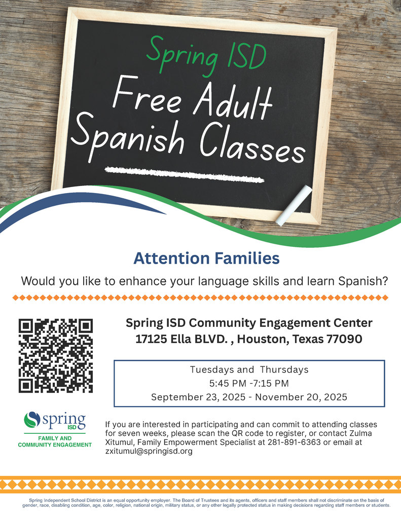 Spanish Class flyer