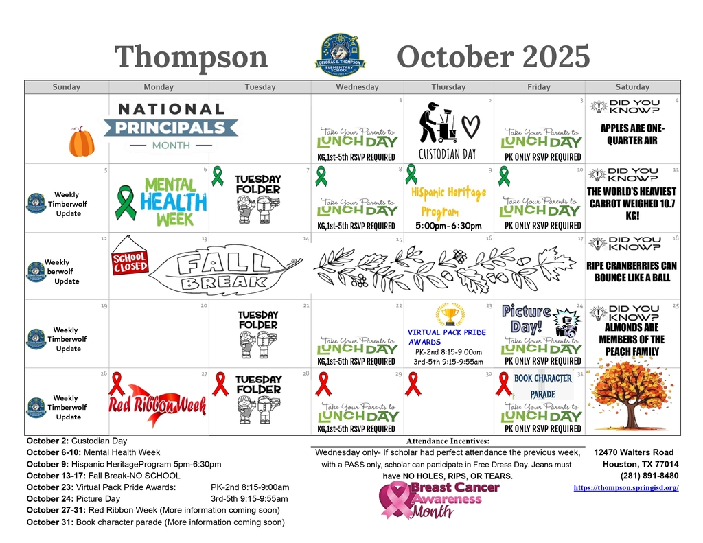October Calendar