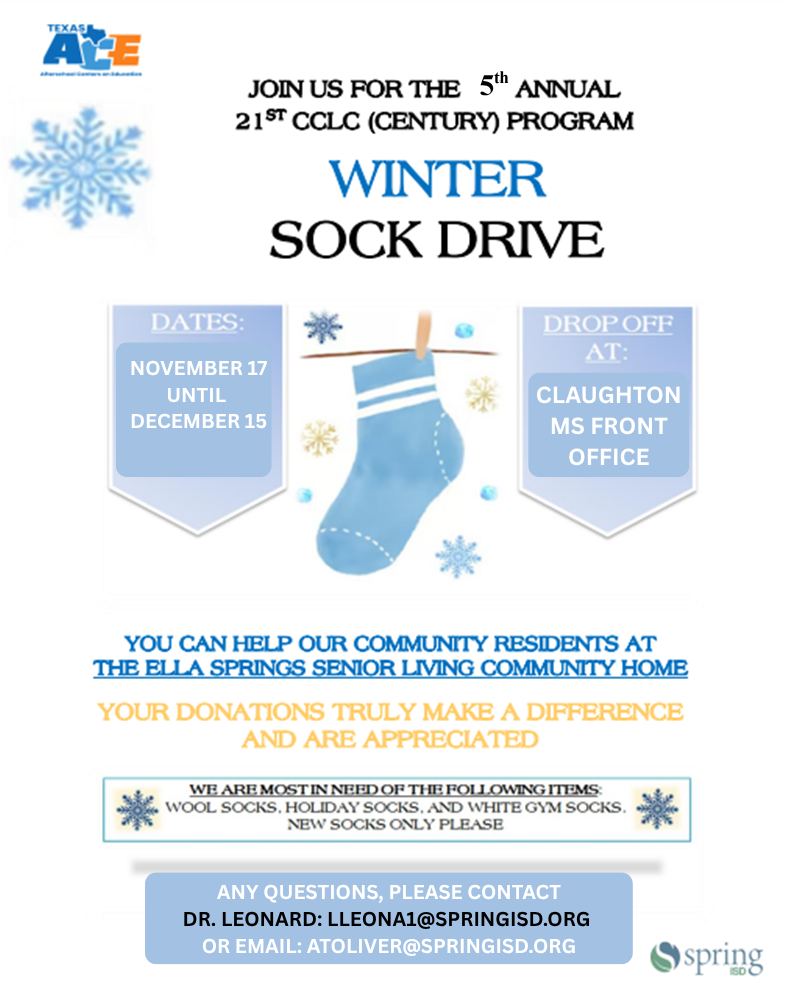 Winter Sock Drive 2025