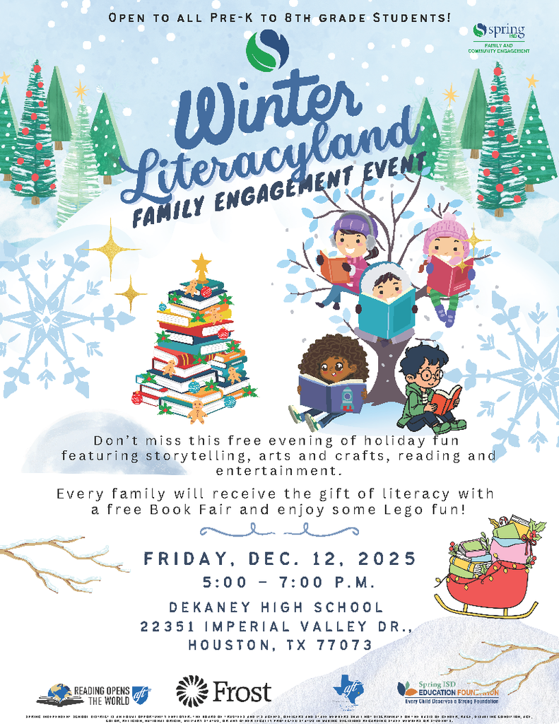 Winter Literacyland Family Engagement Event - Friday, Dec. 12, 2025