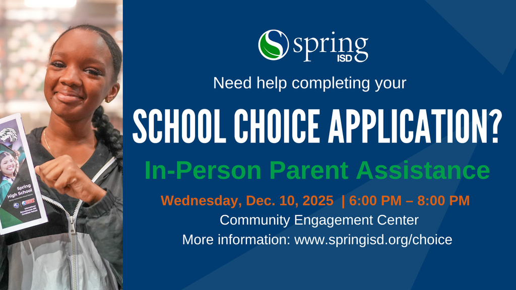 Need help completing your School Choice Application? In-Person Parent Assistance Dec. 10, 2025
