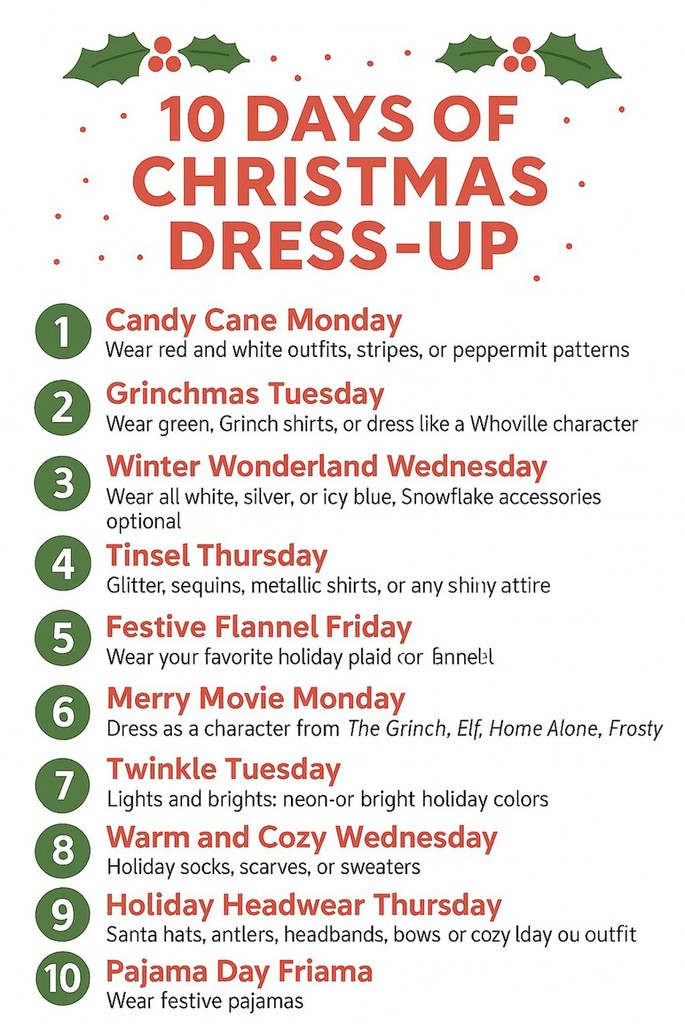 Christmas Dress Up Days