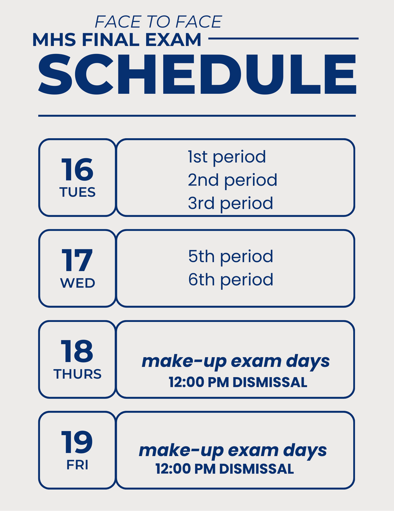 December final exam schedule 