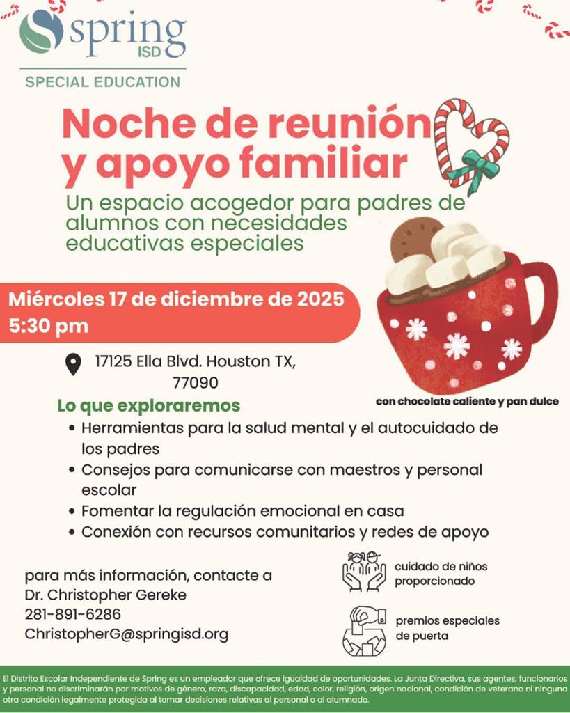 Noche de reunión y apoyo familiar, miércoles, 17 de diciembre de 2025