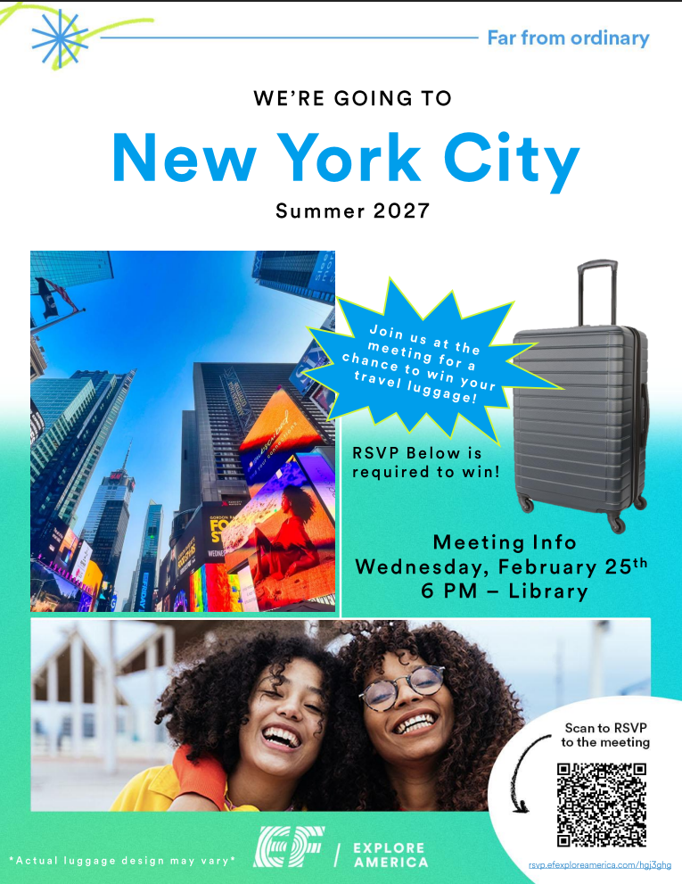 Opportunity to visit New York City Summer 2027