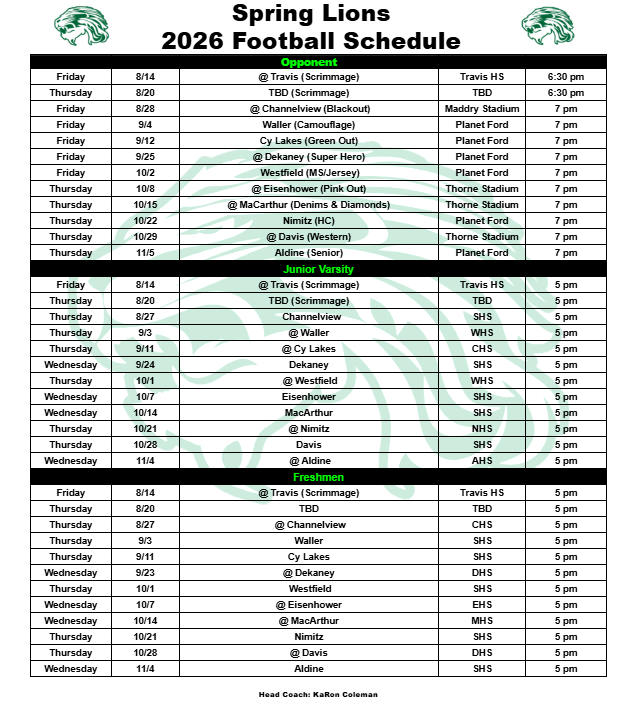 schedule
