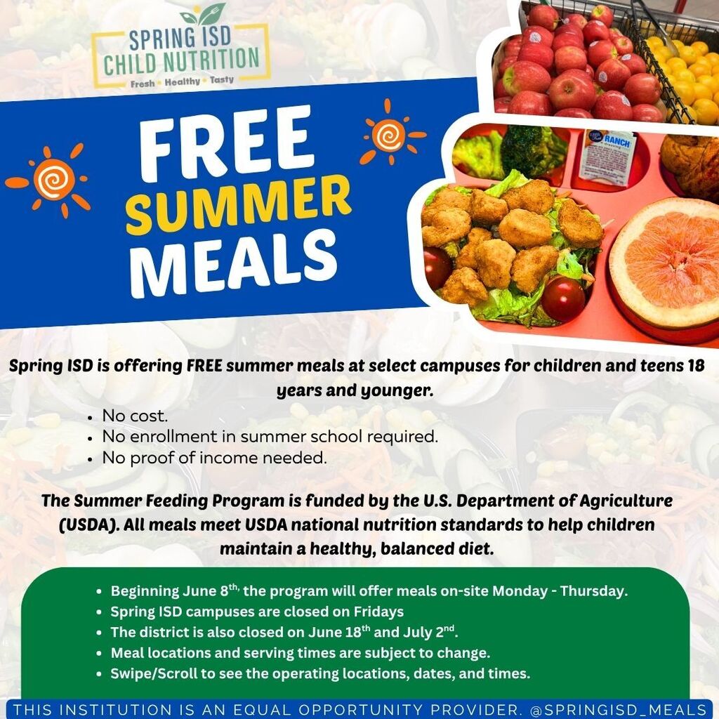 Free Summer Meals - Spring ISD