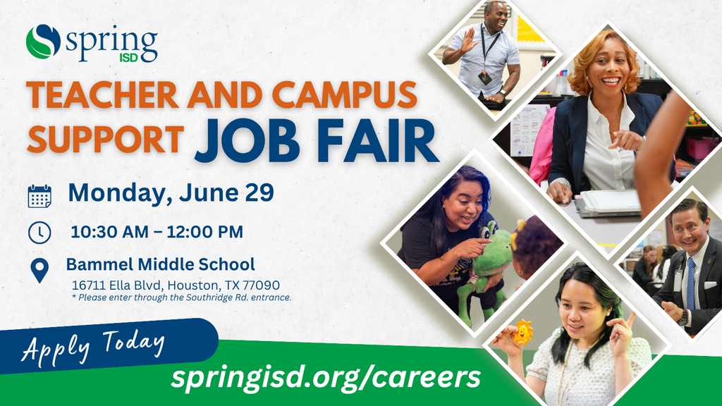 Teachers and Campus Support Job Fair, Monday, June 29, 2026