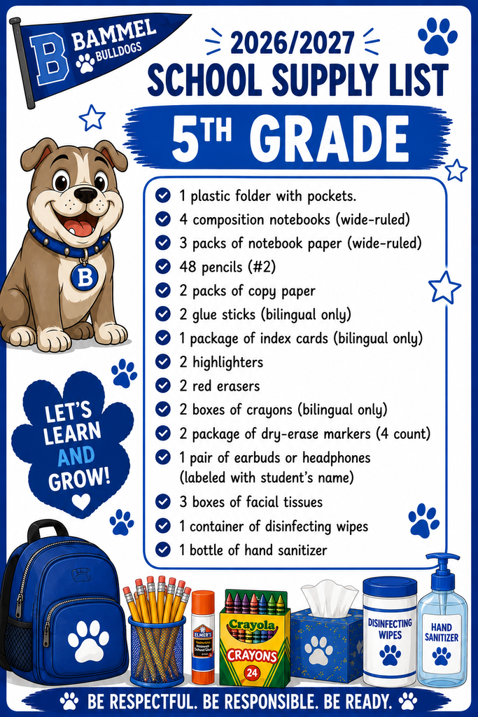 5th Grade Supply List