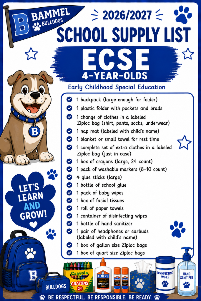 ECSE School Supply List
