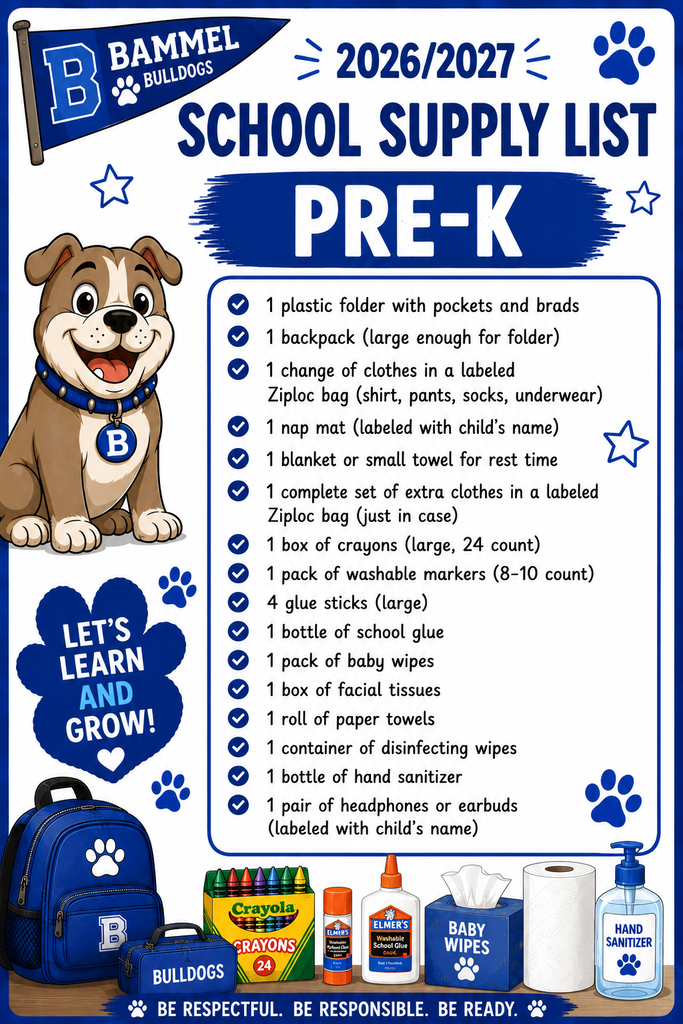 Pre- k School Supply List