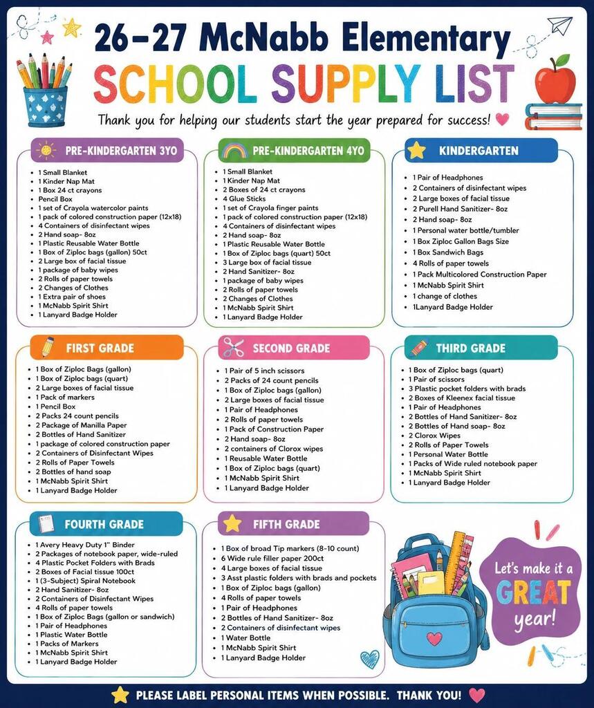 School Supply List