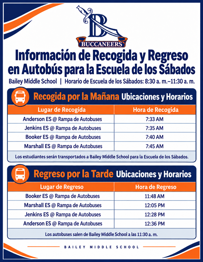 Saturday School Bus Schedule - SPN