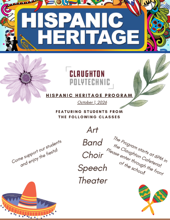 October 1st 6PM Hispanic Heritage Program!