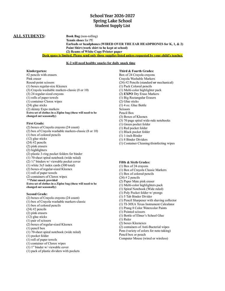 26-27 supply list