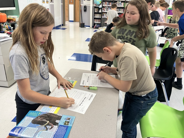 Students worked together on a project.