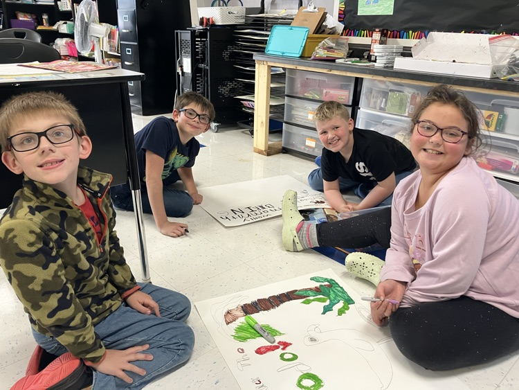 Students worked together on a project.