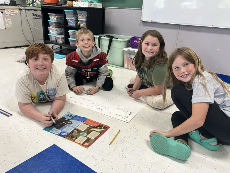 Students worked together on a project.