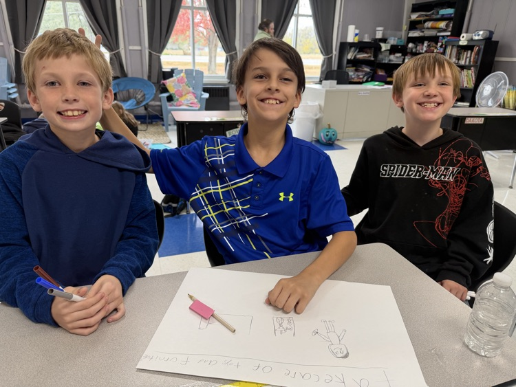 students working together on poster projects