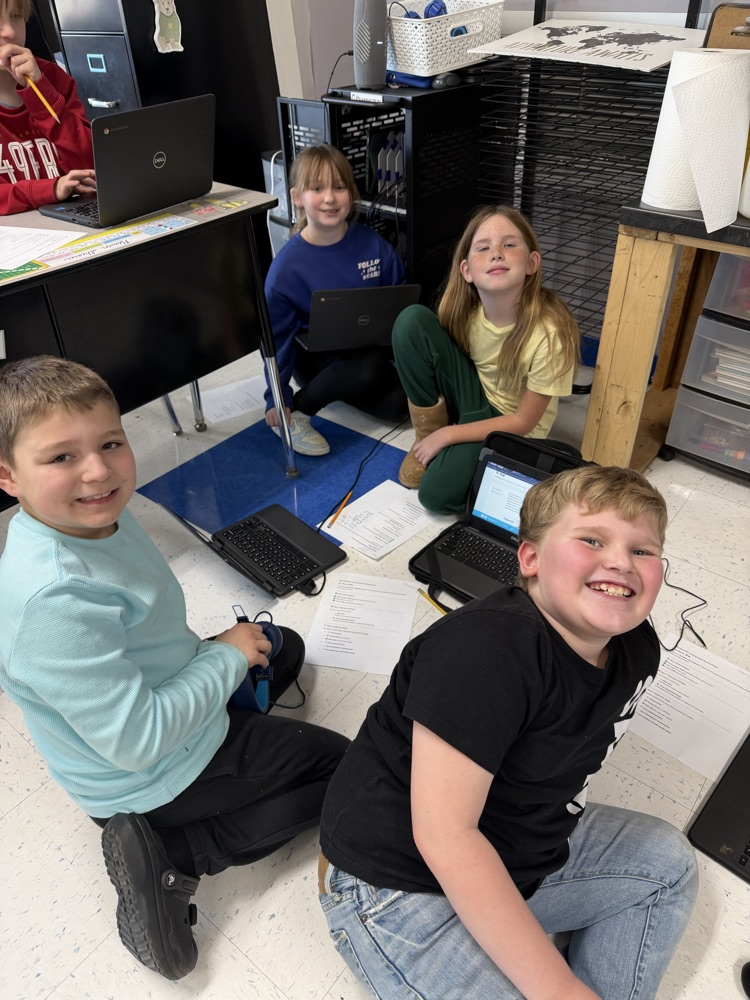 students working on projects