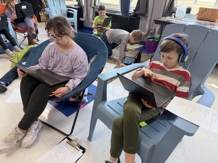 students working on projects