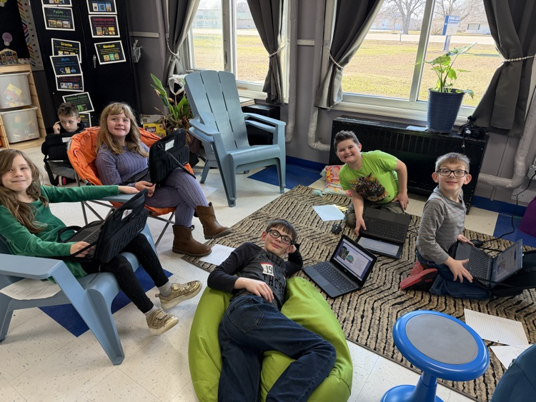 students working on projects