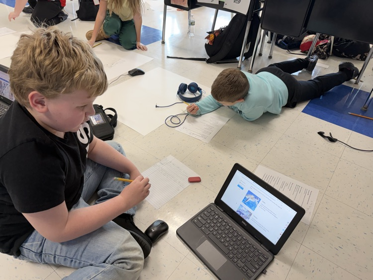 students working on projects