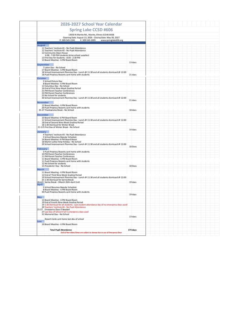 26-27 School Calendar