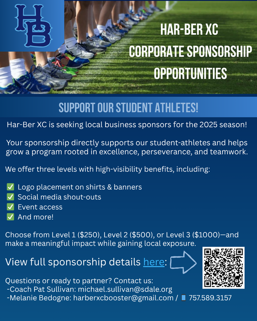 Har-Ber XC would love to have you or your business join us in our corporate partnership this season. Reach out for more info.