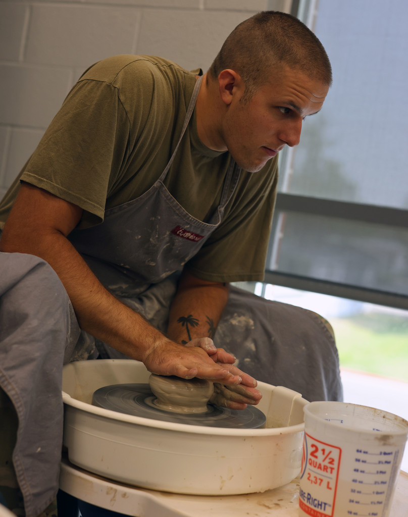 Amanda Craddick's Art Class had a special day! 🎨 SSG Snavely and SGT Chavez from the Army National Guard visited to share information about the National Guard. Afterward, everyone got creative, throwing pottery on the wheels together. It was a day of learning and hands-on fun! 
