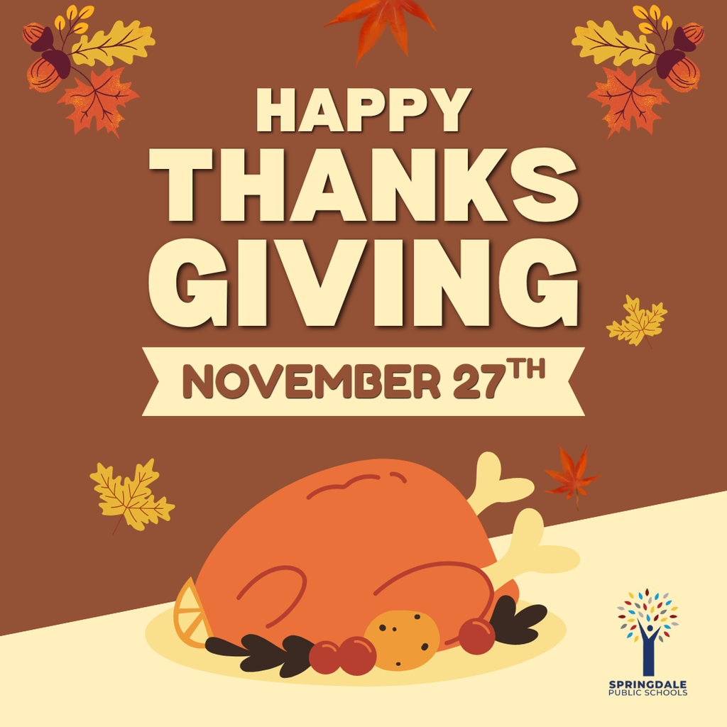 Grateful for our #SpringdaleFamily—wishing you all a joyful Thanksgiving! 🍂🦃  What are you most thankful for this year? #Thanksgiving #turkey #family #springdalearkansas