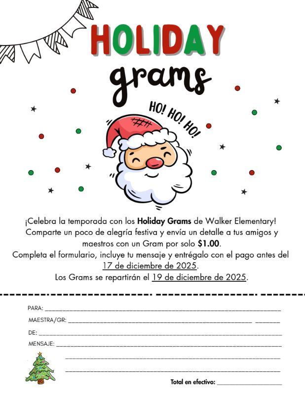 Spanish Holiday Gram Note