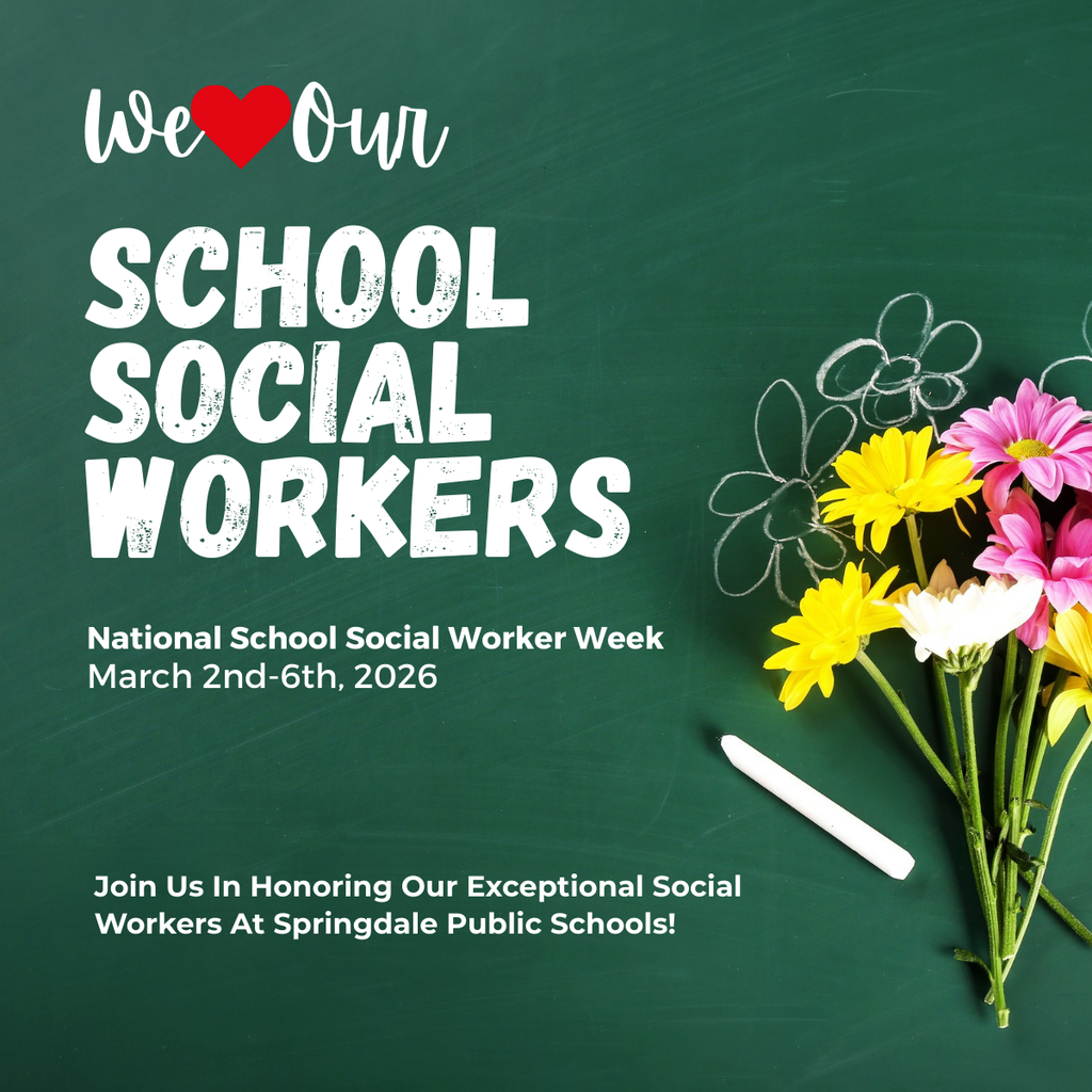 It’s National School Social Worker Week! We are so proud to celebrate the outstanding social workers here in the Springdale School District. Thank you for the heart, dedication, and support you bring to our students every single day. #SpringdaleFamily #springdalearkansas #socialworkers