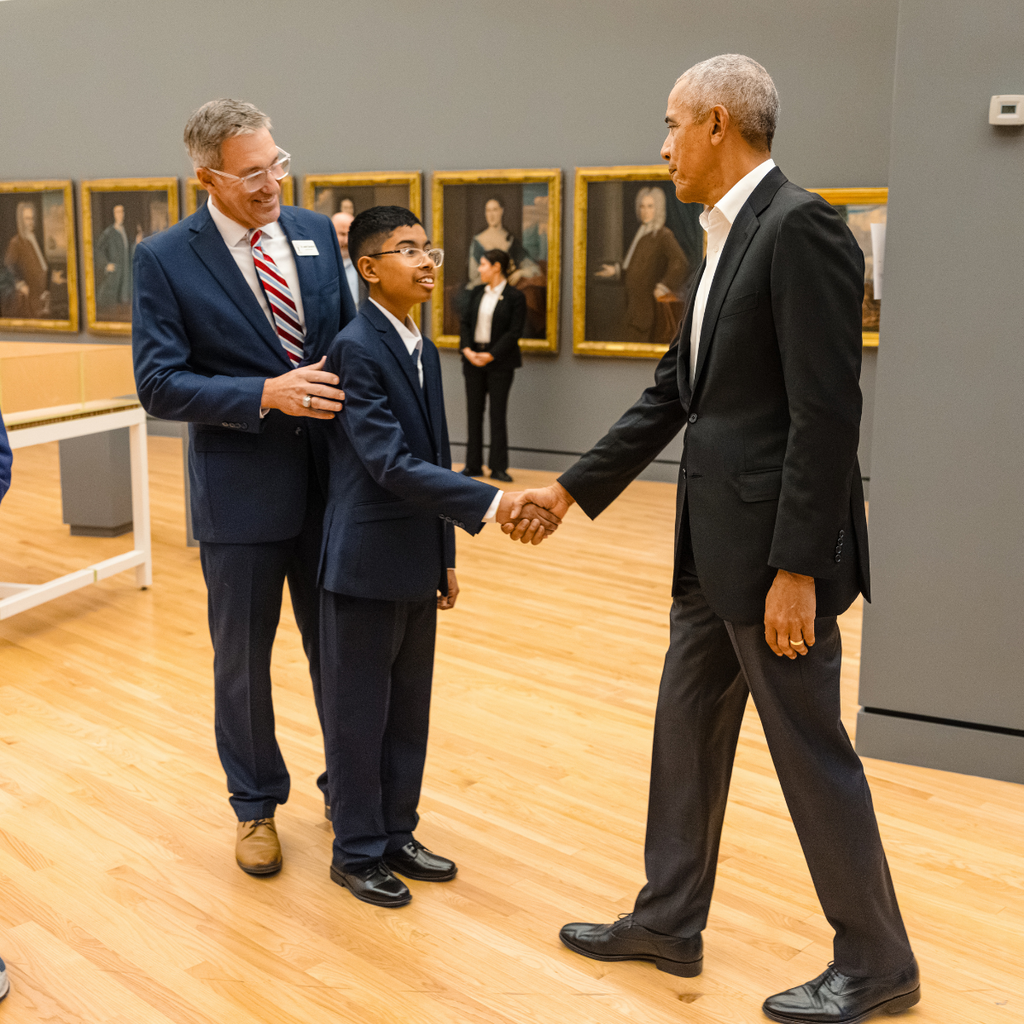Celebrating #PresidentsDay by reflecting on a monumental moment for our district. 🇺🇸 Honoring the leaders of the past while empowering the leaders of tomorrow, we reflect on a historic moment where Har-Ber High School Adreana Perez joined former President Barack Obama for a Youth Town Hall at Crystal Bridges Museum of American Art. Alongside students from across the state—including our own Springdale middle schools—Alejandro Trejo-Silva from Sonora Middle School also had the incredible opportunity to meet the President. From Superintendent Dr. Jared Cleveland’s conversation with the President to our students witnessing the "We the People" installation, this day served as a powerful reminder of the impact of civic engagement and the spirit of service. #SpringdaleFamily #PresidentsDay #CrystalBridges #StudentLeaders #SpringdaleSchools #SonoraMiddleSchool