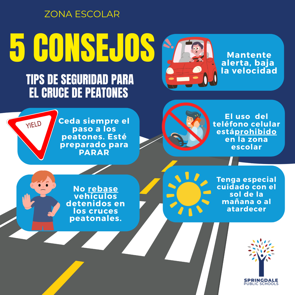 Springdale Families, let's prioritize safety! 🚸 Remember to use crosswalks during drop-off and dismissal times. Thank you for helping us keep our students safe. #SpringdaleFamily