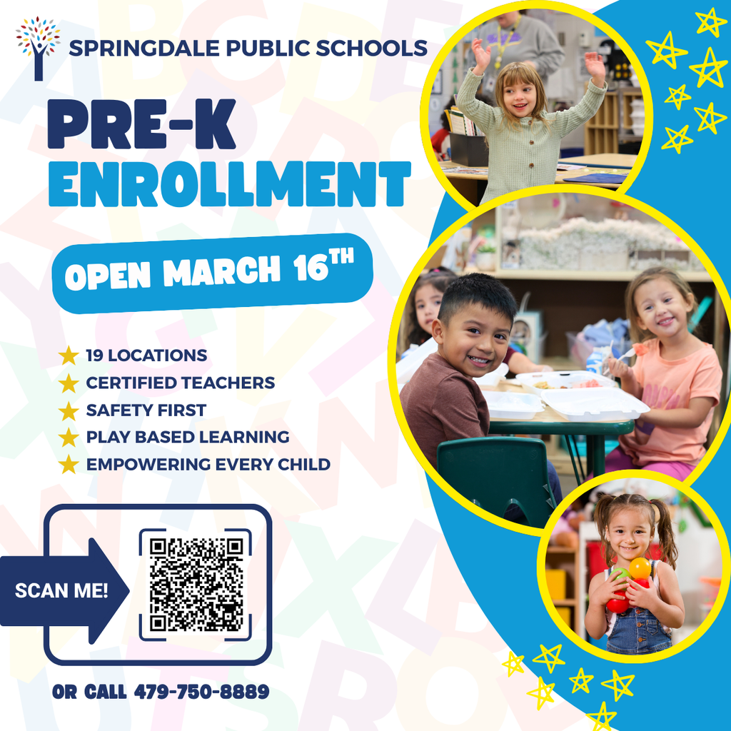 In Springdale, we turn curiosity into confidence. With award-winning literacy programs and 19 safe, play-based locations, we’re helping every child unlock their genius. Enrollment Details: 📅 Enrollment is Open March 16th. Safe hearts. Strong readers. Bright futures. Enroll in Pre-K today! 🔗 Find your school & get started: https://app.smore.com/n/zsgh6 #SpringdaleFamily #PreK #EarlyLiteracy #Enrollment2026 #Springdalearkansas #Arkansas #NWAarkansas #Preschool #ToddlerLife