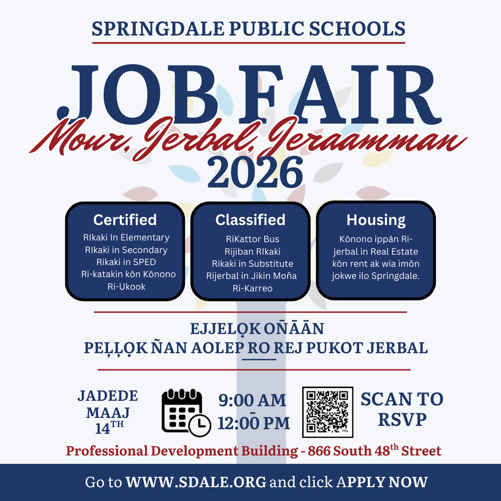 Springdale Public Schools is hosting the Live, Work, & Thrive Job & Housing Fair! Whether you’re a soon-to-be grad or looking for your next big move, this is your one-stop shop to land a career and find your place in our community.  The Details: 🗓️ Saturday, March 14 🕘 9:00 AM – 12:00 PM 📍 SPS Professional Development Center (866 S. 48th St.)  Why attend? Meet the Leaders: Connect directly with principals and department heads. Find a Home: Chat with local housing providers and community partners. Get Supported: Learn about our mentorship and teamwork-driven culture.  Your future in Springdale starts here. We can’t wait to meet you!  📞 Questions? Give us a call at 479-750-8800.  #SpringdaleSchools #LiveWorkThrive #EducationJobs #NWACareers #SpringdaleArkansas #TeachArkansas