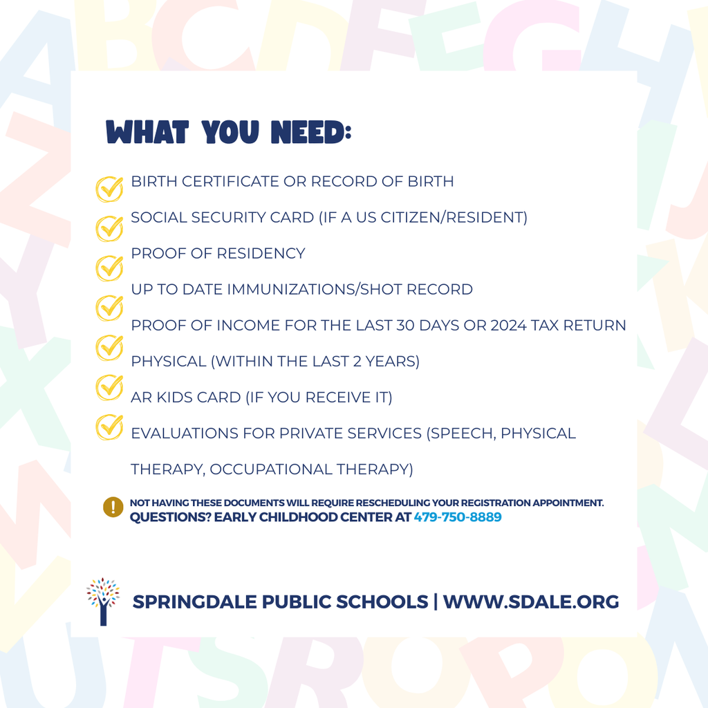 In Springdale, we turn curiosity into confidence. 🎓 With 19 safe, play-based locations and award-winning literacy programs, we are here to help every child unlock their genius. 🌟  📅 Enrollment is Open March 16th. Today marks the start of packet pick-up for ALL new students zoned for Springdale! 📝  Safe hearts. ❤️ Strong readers. 📚 Bright futures. ✨ Enroll in Pre-K today. 🎒  🔗 Find your school & get started: https://app.smore.com/n/zsgh6   #SpringdaleFamily #PreK #EarlyLiteracy #Enrollment2026 #Springdalearkansas #Arkansas #NWAarkansas #Preschool #toddlerlife