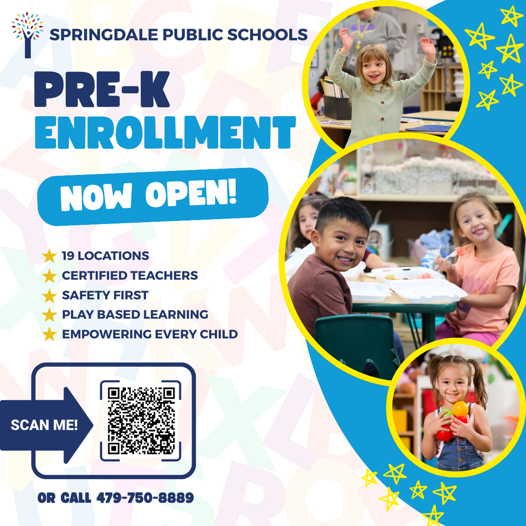 In Springdale, we turn curiosity into confidence. 🎓 With 19 safe, play-based locations and award-winning literacy programs, we are here to help every child unlock their genius. 🌟  📅 Enrollment is Open March 16th. Today marks the start of packet pick-up for ALL new students zoned for Springdale! 📝  Safe hearts. ❤️ Strong readers. 📚 Bright futures. ✨ Enroll in Pre-K today. 🎒  🔗 Find your school & get started: https://app.smore.com/n/zsgh6   #SpringdaleFamily #PreK #EarlyLiteracy #Enrollment2026 #Springdalearkansas #Arkansas #NWAarkansas #Preschool #toddlerlife