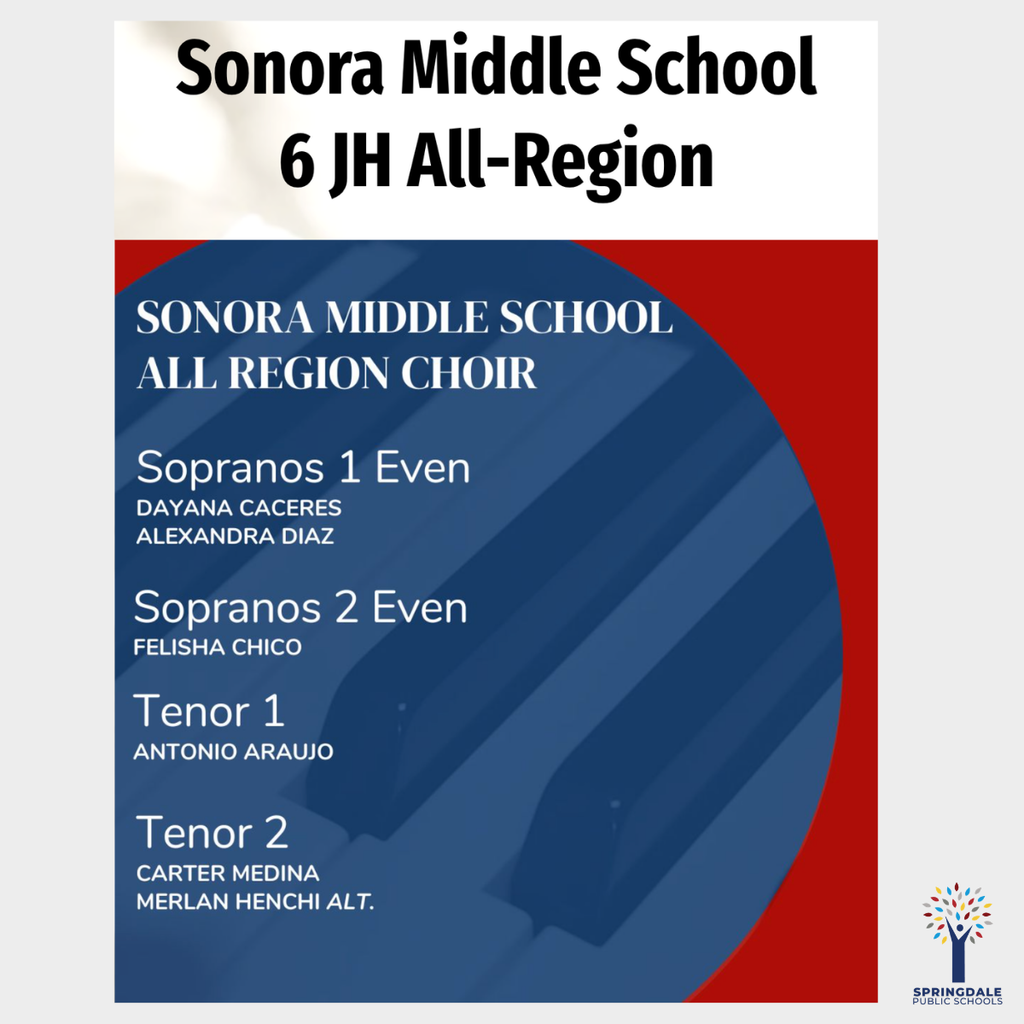 Excellence in SPS Middle and Junior High Choirs: #SpringdaleFamily is so proud of your massive accomplishments—with 733 All-Region, 120 All-State, and 19 SWACDA qualifiers, we are celebrating excellence at every level! Join the family today at www.sdale.org. 🎼✨