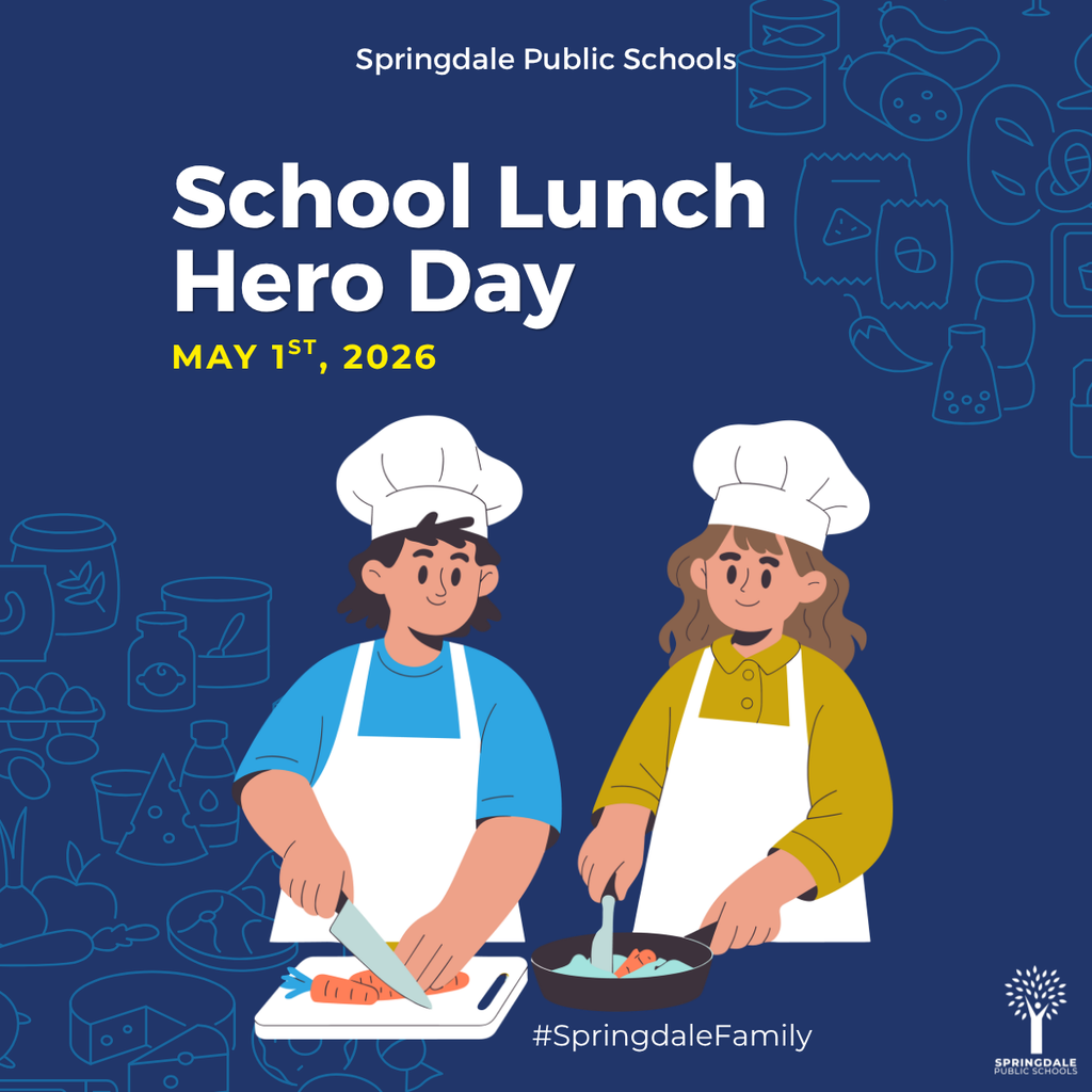 Happy School Lunch Hero Day! 🍎✨  Today (and every day!), we’re celebrating the incredible nutrition professionals who fuel our students' success. From a friendly smile in the morning to preparing the meals that keep our kids energized, we are so thankful for them and their dedication to the #SpringdaleFamily. 🥕🍳  We are so lucky to have you all! 🥯🍓🥛🙌  #SchoolLunchHeroDay #SpringdaleFamily #ThankYou #FuelingTheFuture