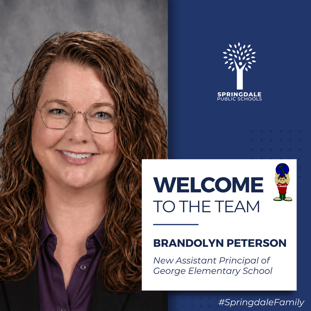 Join us in welcoming Brandolyn Peterson as the new Assistant Principal of George Elementary! 🍎  Brandolyn is moving to George from her previous role at Bayyari Elementary and is eager to begin serving her new school community. We are so thankful for her continued dedication to the #SpringdaleFamily! ✨  Read More Here: https://app.smore.com/n/b6g9a  #SpringdaleFamily #SpringdaleArkansas #nwaarkansas #springdaleschools 