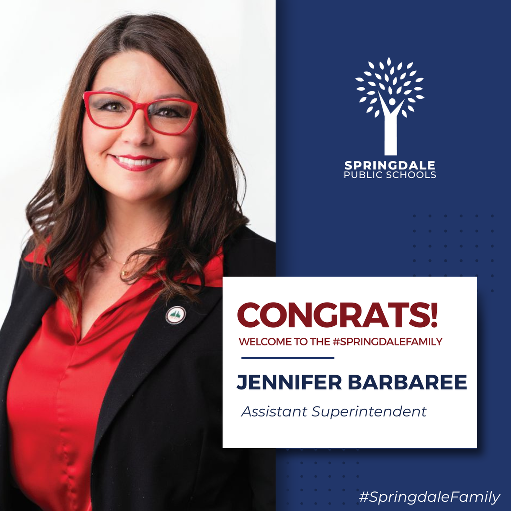 Welcome to the #SpringdaleFamily! 🌟 We are so excited to introduce Jennifer Louise Barbaree as our new Assistant Superintendent for Springdale Public Schools! 🎓✨ Jennifer has dedicated 22 years to serving as an educator, most recently spending three years as the Superintendent for the Pine Bluff School District. We are so glad to have her leadership here in Springdale. 🏫 "Jennifer stood out as a candidate not just for her remarkable resume, but for her genuine heart for students and her collaborative spirit," said Superintendent Dr. Jared Cleveland. Please join us in giving Jennifer a huge Springdale welcome as she begins this exciting new chapter of service to our students, staff, and community! 🎒👏 #SpringdaleFamily #EducationLeadership #SpringdalePublicSchools #AssistantSuperintendent
