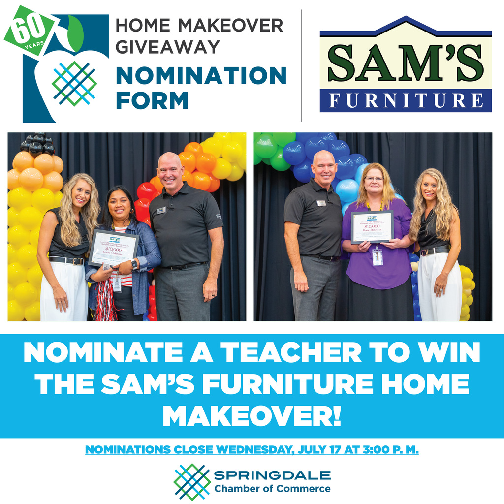 #SamsFurnitureHomeMakeover #TeacherAppreciation #SpringdaleChamber