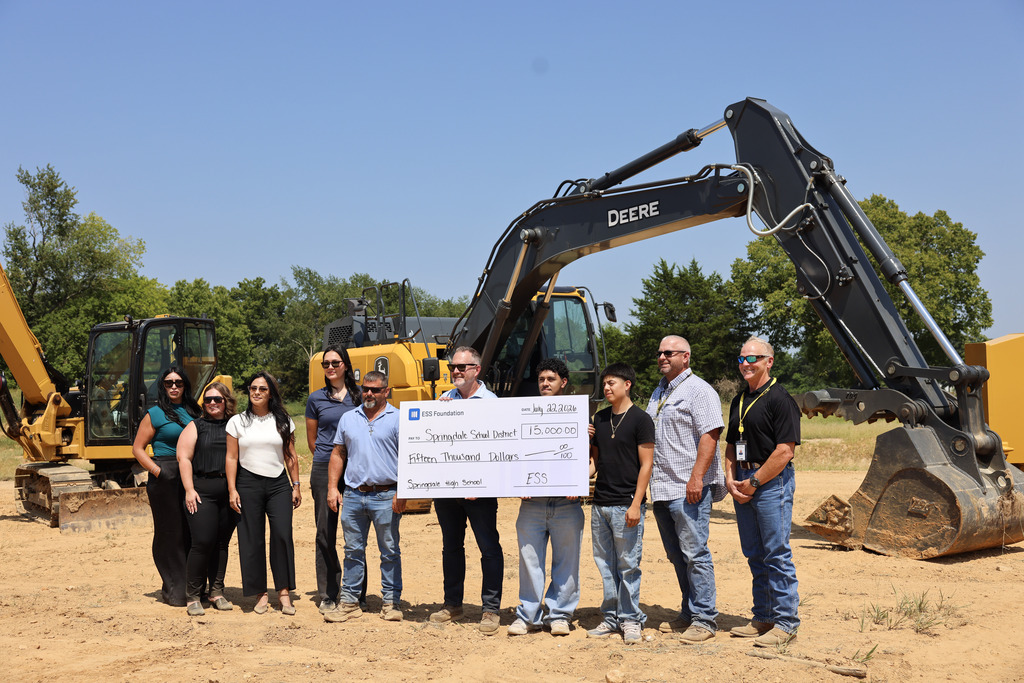 A huge #SpringdaleFamily shoutout to Emery Sapp & Sons for their incredible $15,000 donation to our Heavy Equipment Operator Training Program! 🏗️✨   This high-impact program gives our high school students the real-world skills, safety training, and hands-on experience needed to jump straight into high-demand, high-paying careers right out of graduation! 🛠️💼  Investments like this empower our students to build bright, successful futures. Want to be part of a district that prepares students for life after graduation? Come grow with the #SpringdaleFamily! 🌟 www.sdale.org  #SpringdaleFamily #BuildingTheFuture #CareerAndTechnicalEducation #CommunityPartners