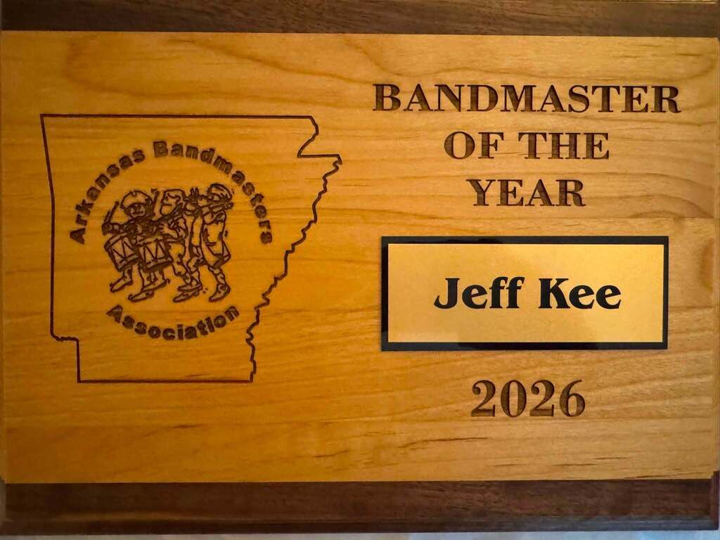 Let’s hear it for Don Tyson School of Innovation Head Band Director Jeff Kee! 🎺👏  Jeff Kee was recently named the 2026 Arkansas Bandmaster of the Year—the highest individual distinction presented by the Arkansas Bandmasters Association. 🏆  The honor highlights three decades of exceptional leadership and a lifelong commitment to music education in our state. We are so proud to celebrate Mr. Kee on this well-deserved recognition! 🎉🎶  #SpringdalePublicSchools #SpringdaleAR #SPSFamily #DTSOI #EducationExcellence #SpringdaleFamily 