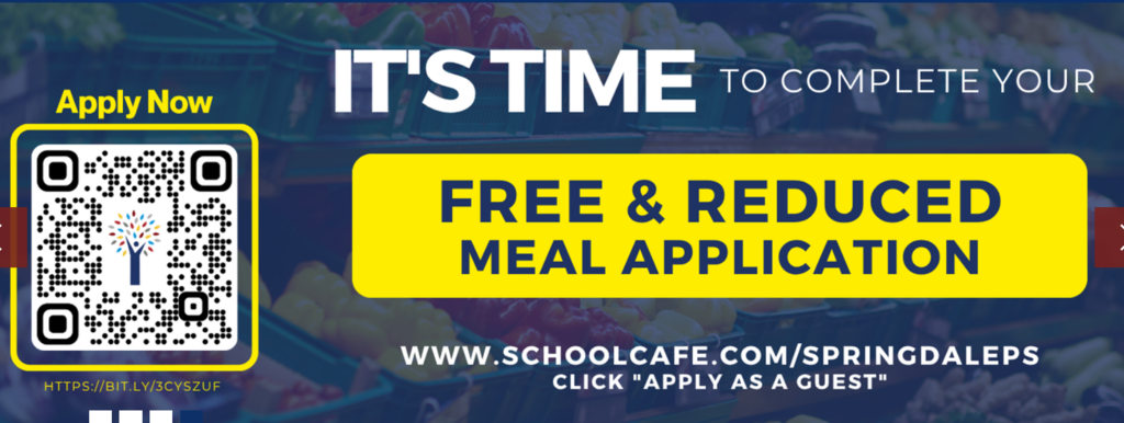 Free and Reduced Lunch application with QR code